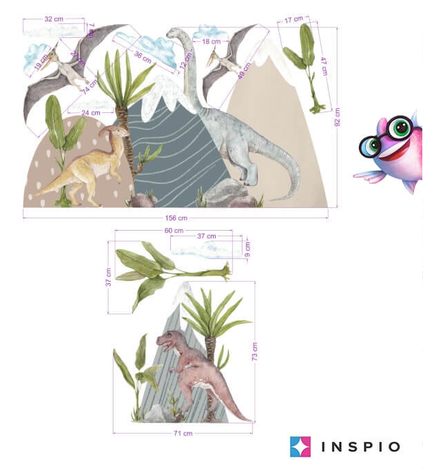 Sienų lipdukai - Dinozaurų pasaulis