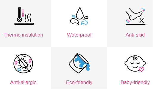 Vaikiški kilimėliai.Laiminga vaivorykštė