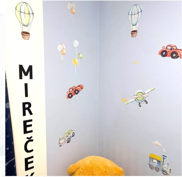 Akvareliniai sieniniai lipdukai – transporto priemonės