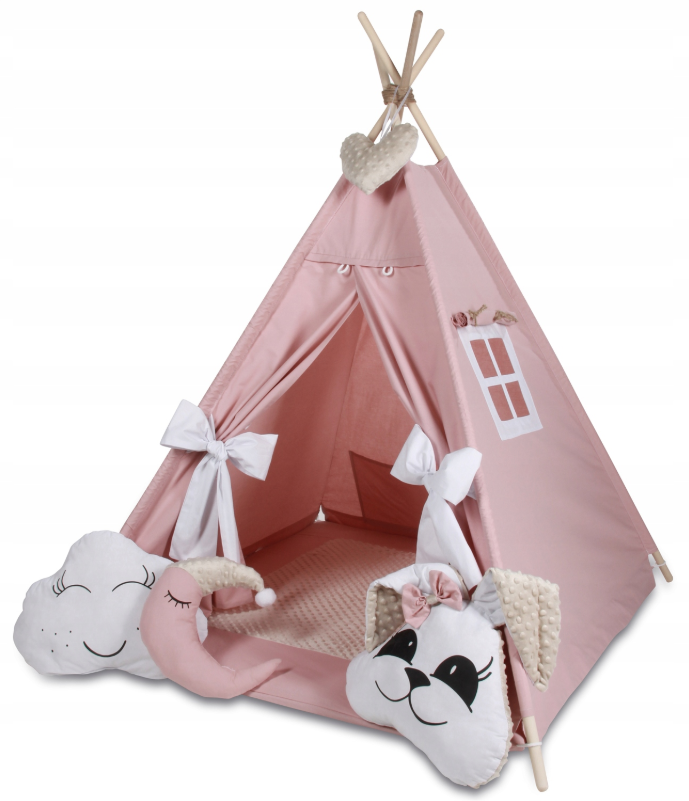 WIGWAM TIPI palapinė Kilimėlis Pagalvėlės Šviesos girlianda