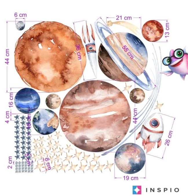 Sienų lipdukai – Visata su žvaigždėmis