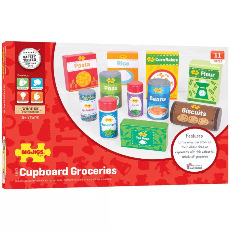 Bigjigs medinis produktų rinkinys (11 vnt.)