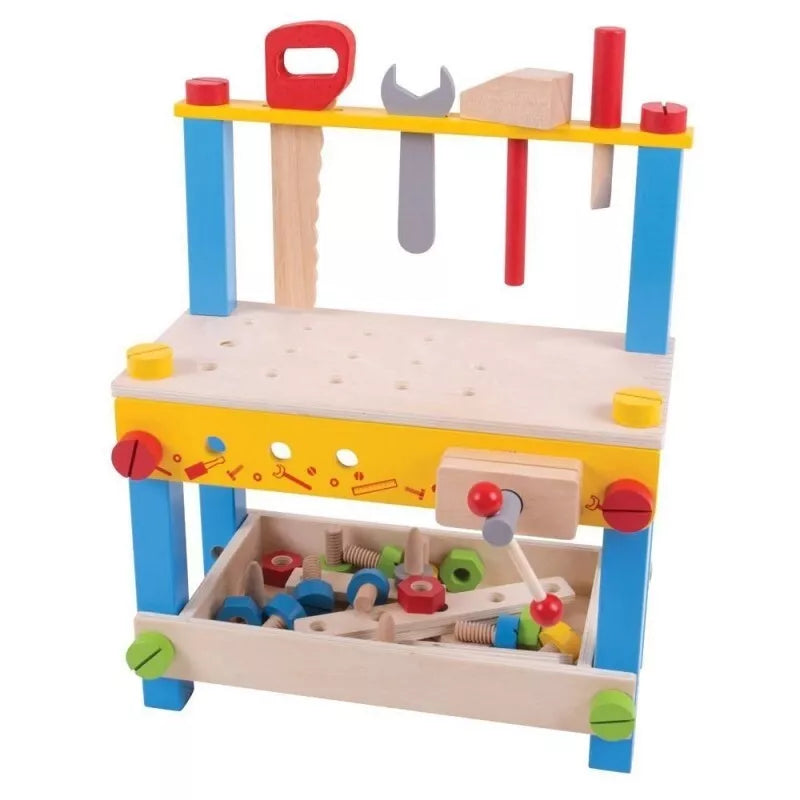 Bigjigs medinis vaikiškas meistro stalas (26 el.)