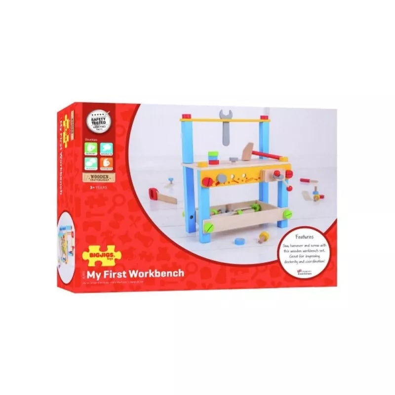 Bigjigs medinis vaikiškas meistro stalas (26 el.)