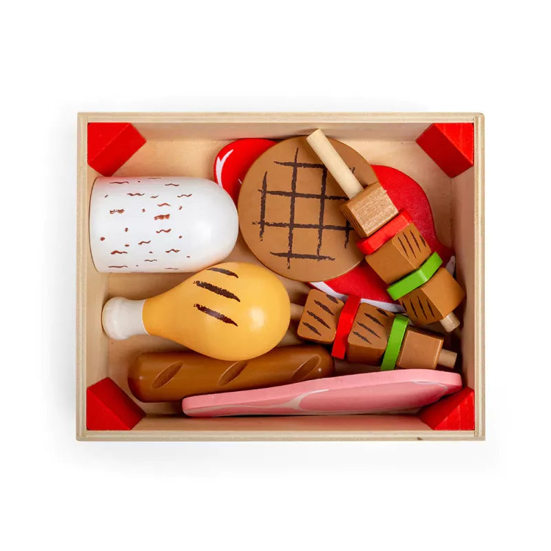Bigjigs medinių mėsos produktų dėžutė (9 el.)