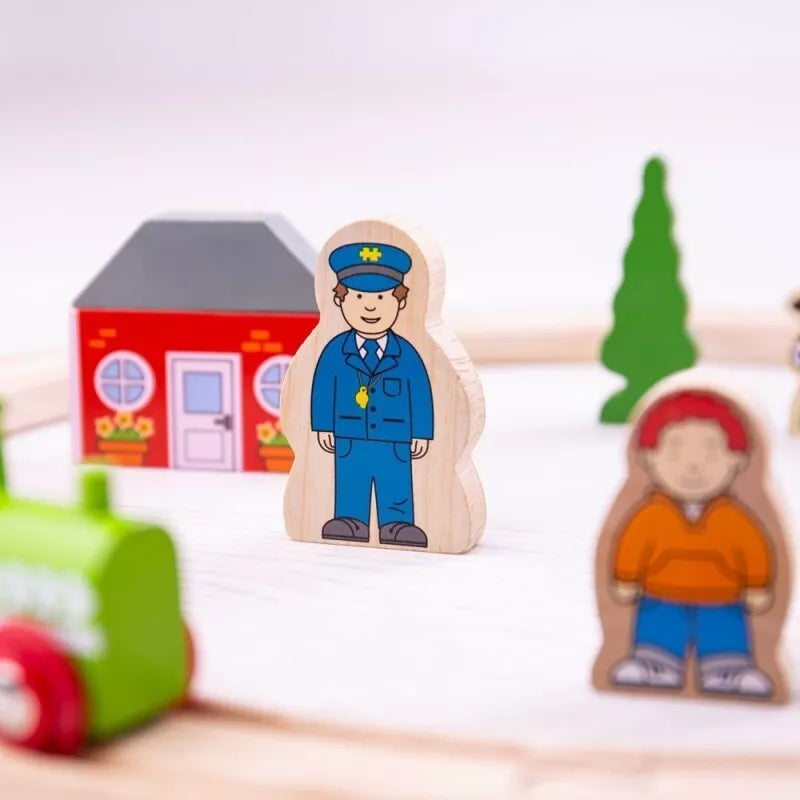 Bigjigs pirmoji medinių traukinukų trasa (20 el.)