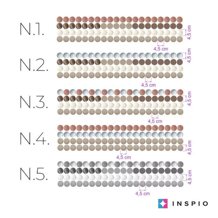 Žemės spalvų taškeliai sienoms
