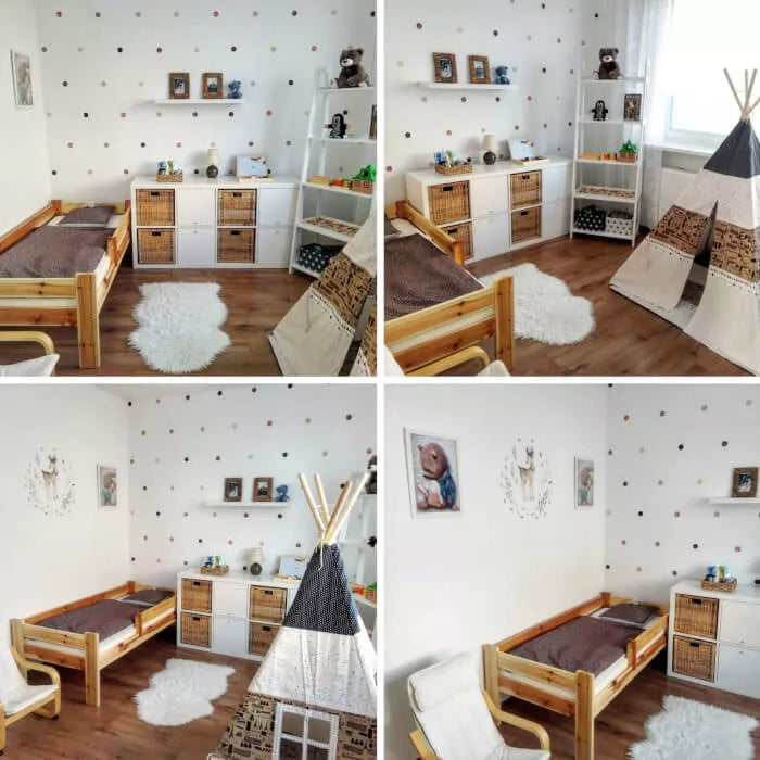 Žemės spalvų taškeliai sienoms