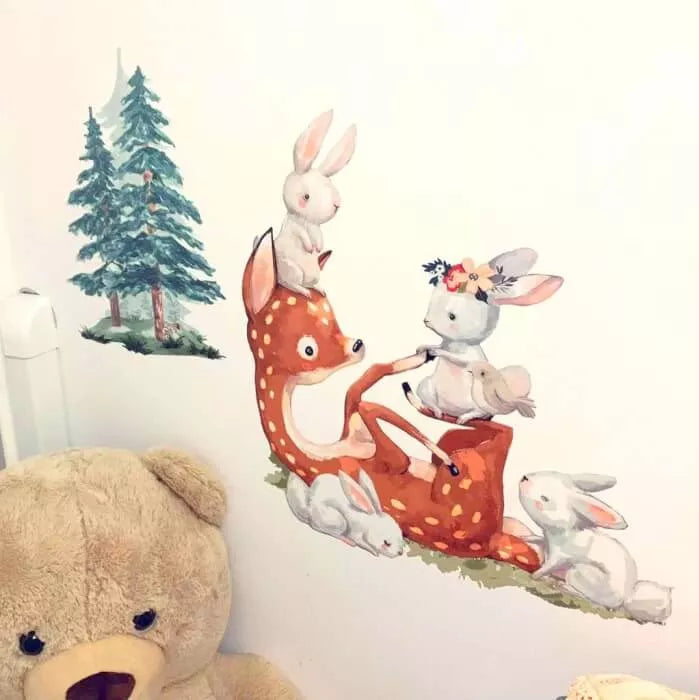 Miško kraštovaizdis su gyvūnais
