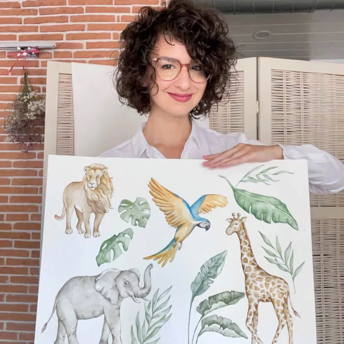 Sieniniai lipdukai – dramblys ir zebras iš SAFARIO