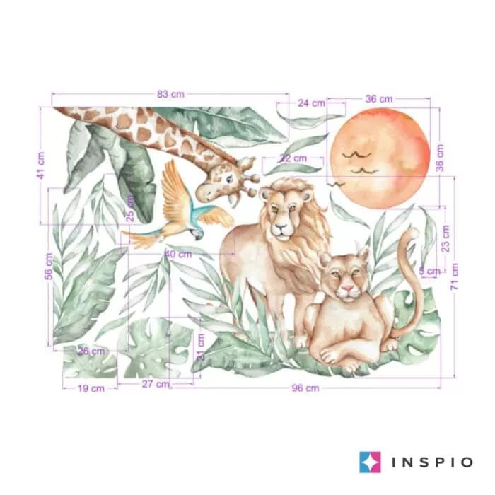 Sieninis lipdukas – SAFARI laukinės gamtos gyvūnai