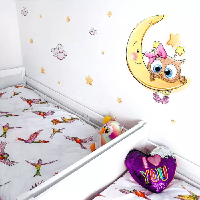 Lipdukas – Rožinė pelėda mėnulyje