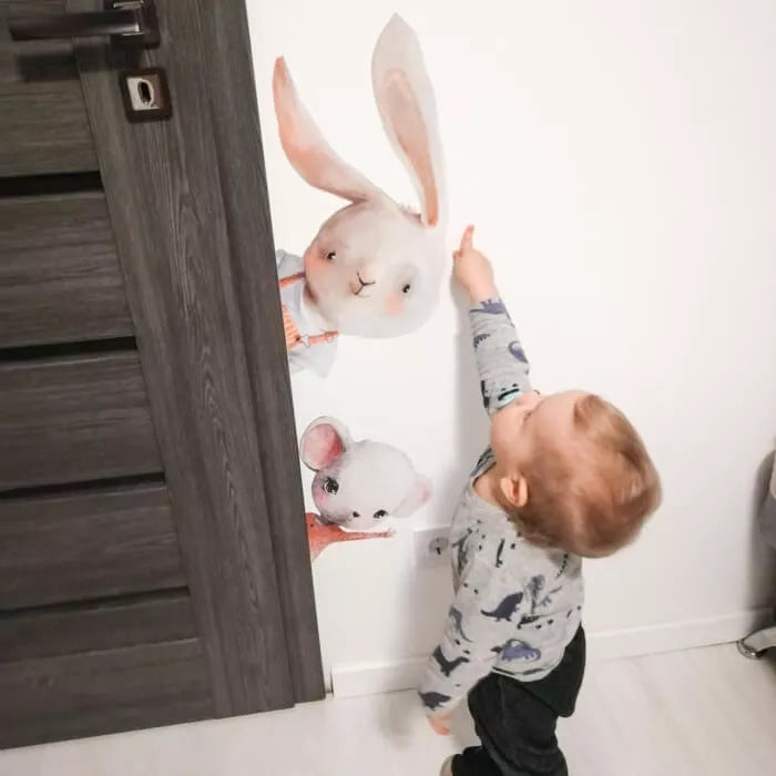 Akvareliniai sieniniai lipdukai aplink duris