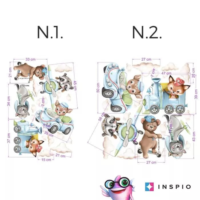 Sieninis lipdukas „Gyvūnai kelionėje“