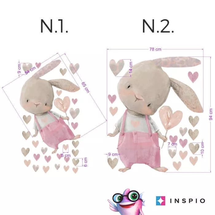 Vaikiški lipdukai – Kiškučio lipdukas su širdele