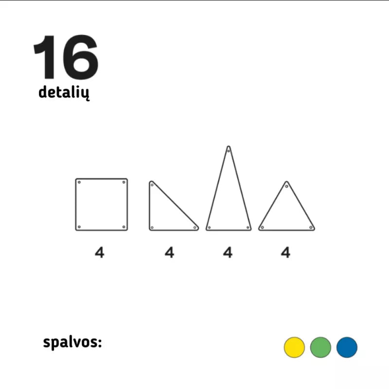 Imanix šviečiantis magnetinis konstruktorius (16 el.)