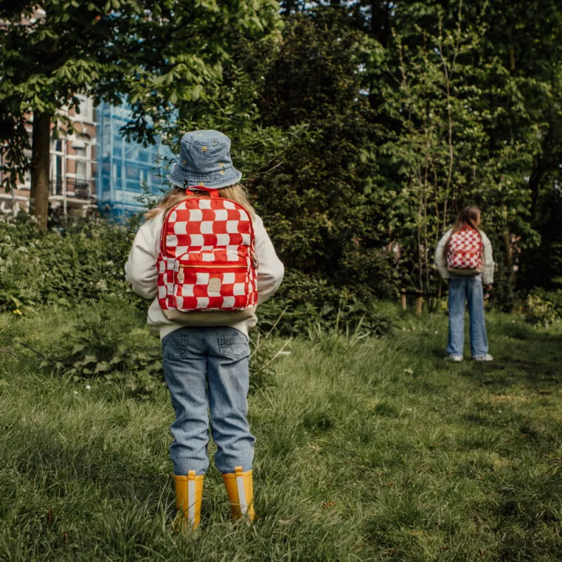 Pick & Pack kuprinė pradinukams Raudoni langeliai, M