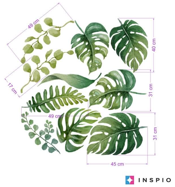 Sienų lipdukai - Tropiniai lapai