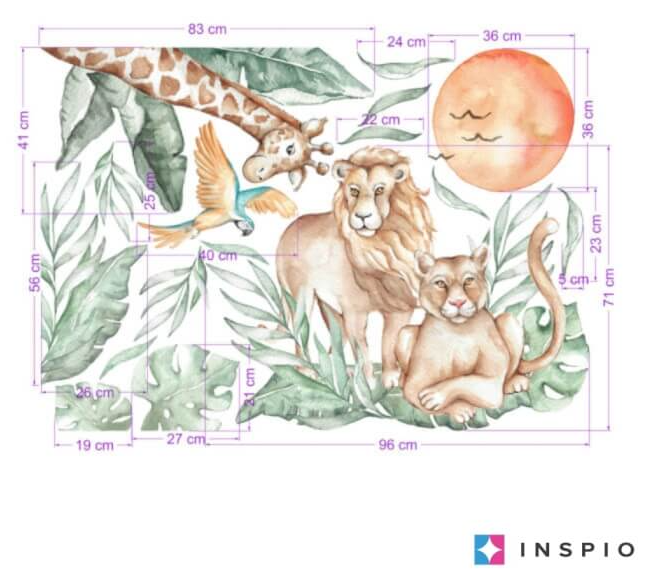 Sienų lipdukas - SAFARI gyvūnai iš dykumos