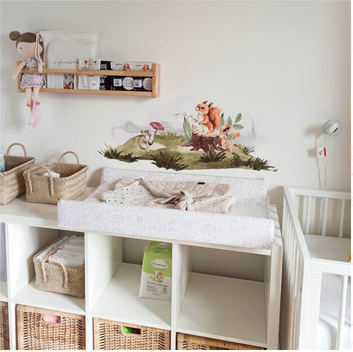 Lapė, elnias, voverė – sienų lipdukai