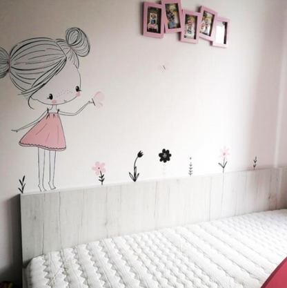 INSPIO fėja pudros spalvos su drugeliais ir gėlėmis