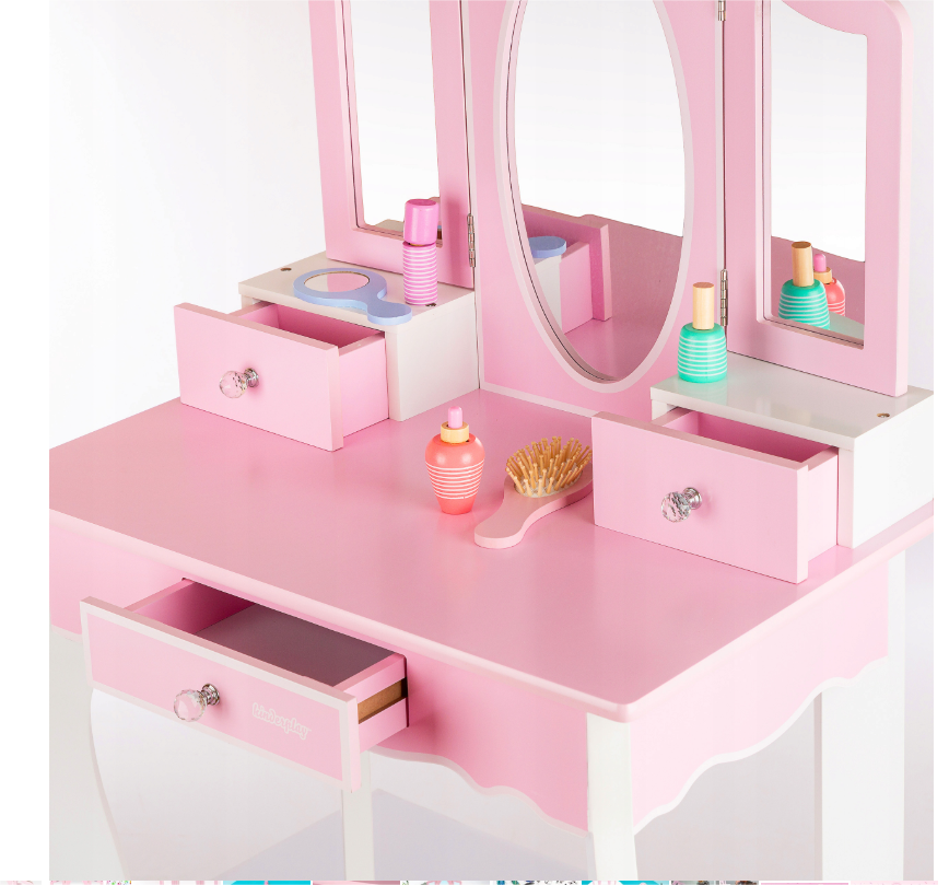 KINDERPLAY DIDELIS MEDINIS STALAS VAIKAMS MERGAITĖMS 105,5 cm + Tatuiruotės