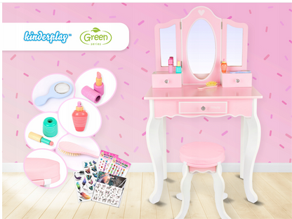 KINDERPLAY DIDELIS MEDINIS STALAS VAIKAMS MERGAITĖMS 105,5 cm + Tatuiruotės