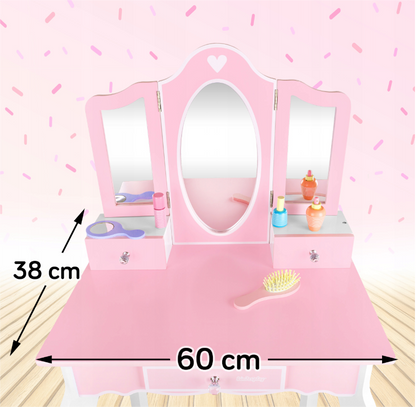 KINDERPLAY DIDELIS MEDINIS STALAS VAIKAMS MERGAITĖMS 105,5 cm + Tatuiruotės