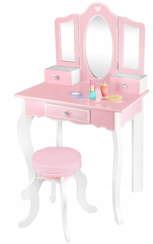 KINDERPLAY DIDELIS MEDINIS STALAS VAIKAMS MERGAITĖMS 105,5 cm + Tatuiruotės