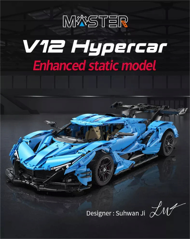 CaDA Master konstruktorius  SPORTINIS AUTOMOBILIS 60 CM V12 HYPERCAR RECING TRANSPORTO 3865 EL.