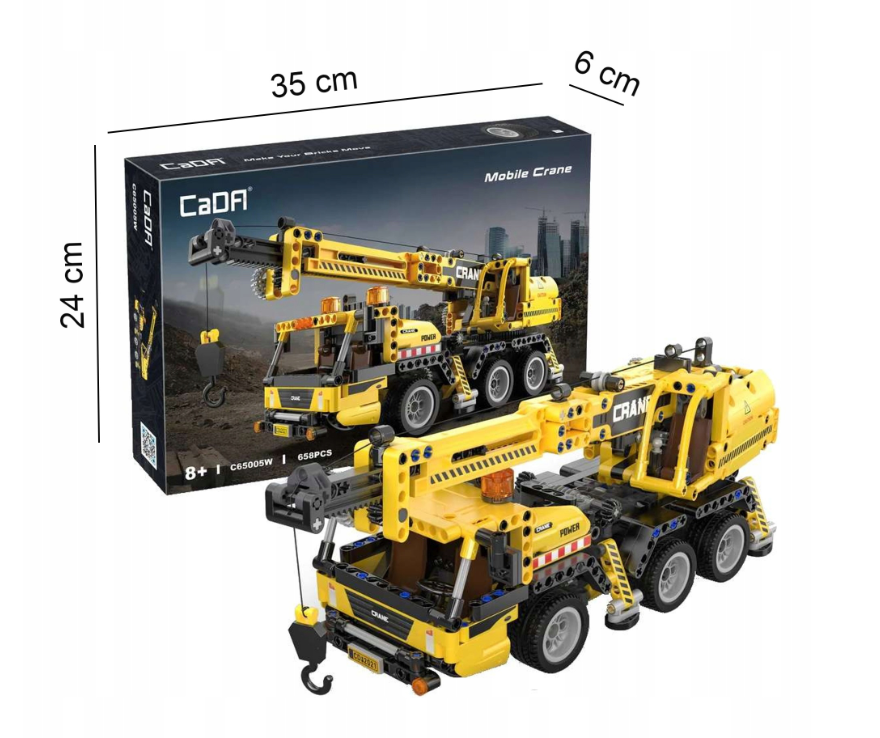 CaDA konstruktorius TECHNIC KRANAS 37 CM DIDELĖ STATYBINĖ TRANSPORTO PRIEMONĖ 658 EL.