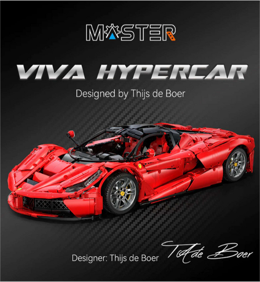 CaDA Master konstruktorius SPORTINIS AUTOMOBILIS 60CM VIVA HYPERCAR RACING CAR 4739 EL.