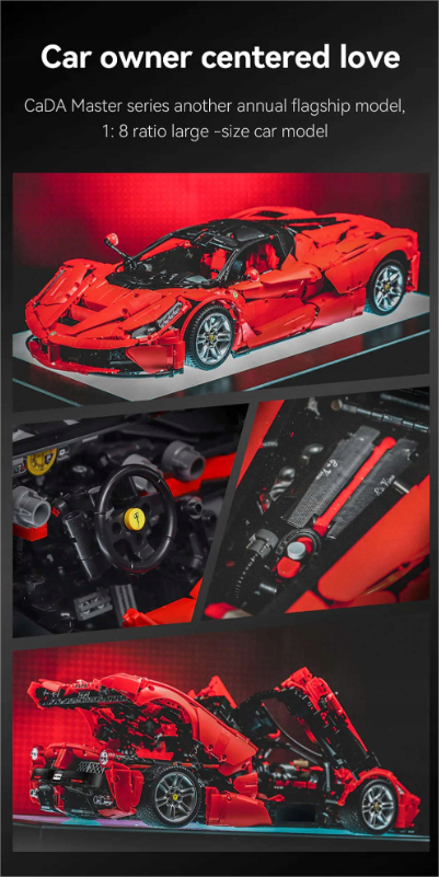CaDA Master konstruktorius SPORTINIS AUTOMOBILIS 60CM VIVA HYPERCAR RACING CAR 4739 EL.