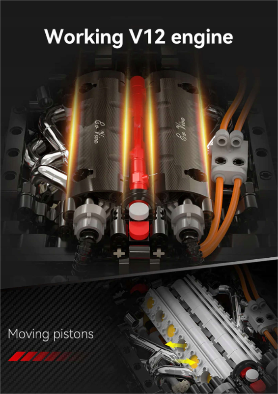 CaDA Master konstruktorius SPORTINIS AUTOMOBILIS 60CM VIVA HYPERCAR RACING CAR 4739 EL.