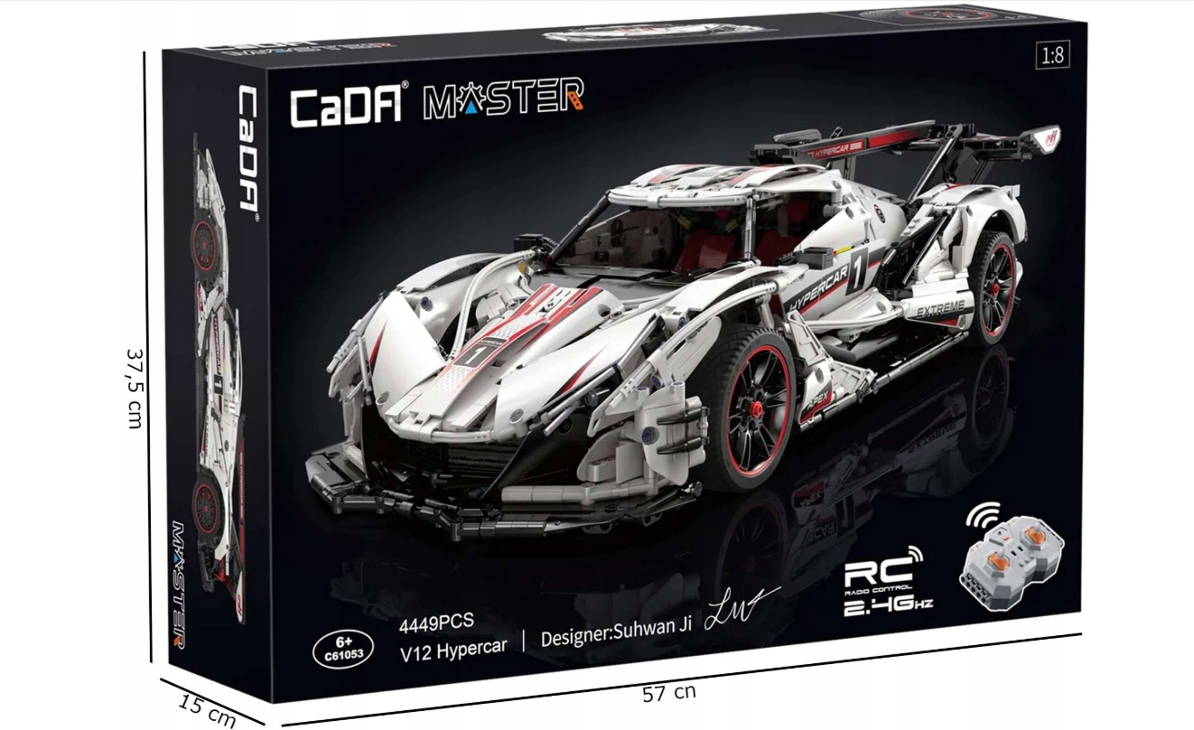 CADA Master konstruktorius HYPER CAR V12 4449 EL. RC PRO MAITINIMO SISTEMA
