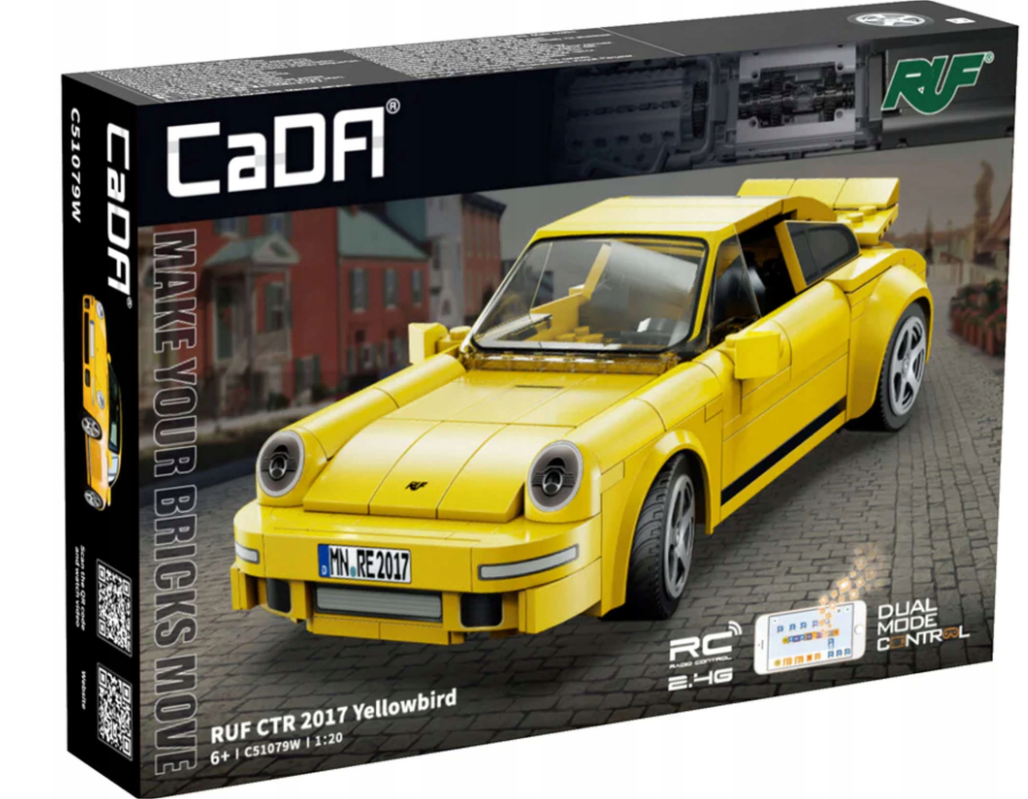 CaDA konstruktorius NUOTOLINIO VALDYMO SPORTINIS AUTOMOBILIS RUF CTR YELLOWBIRD 222 EL RC