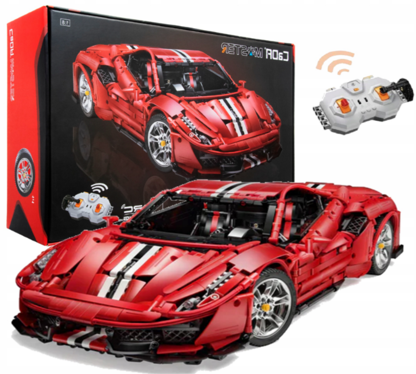 CaDA konstruktorius ITALIŠKAS SUPER AUTOMOBILIS 3187 EL. NUOTOLINIO PULTO VALDYMAS RC PRO POWER + LED