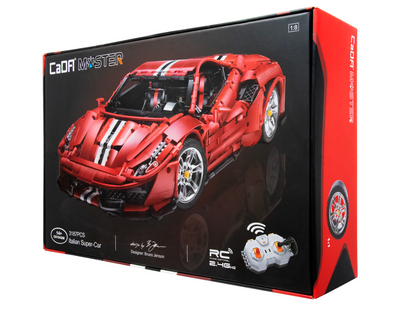 CaDA konstruktorius ITALIŠKAS SUPER AUTOMOBILIS 3187 EL. NUOTOLINIO PULTO VALDYMAS RC PRO POWER + LED