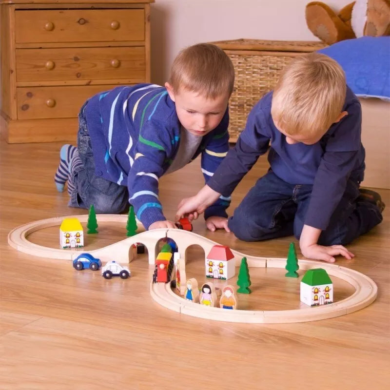 Bigjigs aštuoneto formos traukinių trasa (27 el.)