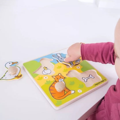 Bigjigs medinė formų dėlionė Gyvūnai (4 el.)
