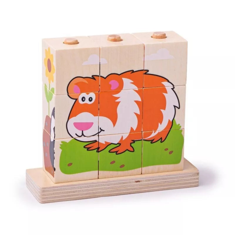 Bigjigs medinė suveriama dėlionė Gyvūnai (9 el.)