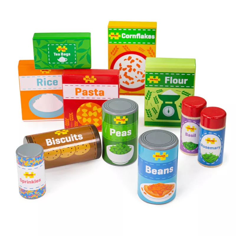 Bigjigs medinis produktų rinkinys (11 vnt.)