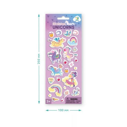 Dodo 3D lipdukai vaikams Vienaragiai (25 vnt.)