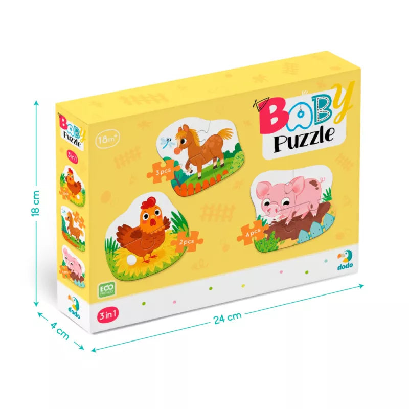 Dodo didelių detalių dėlionė Diena ūkyje (3 dėlionės)