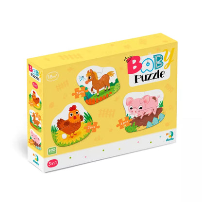 Dodo didelių detalių dėlionė Diena ūkyje (3 dėlionės)