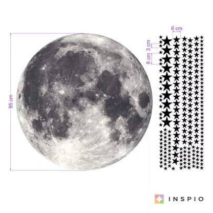 Sienų lipdukai - Mėnulis su žvaigždėmis