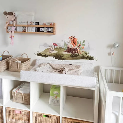 Sieninis lipdukas – elnias, lapė, voverė