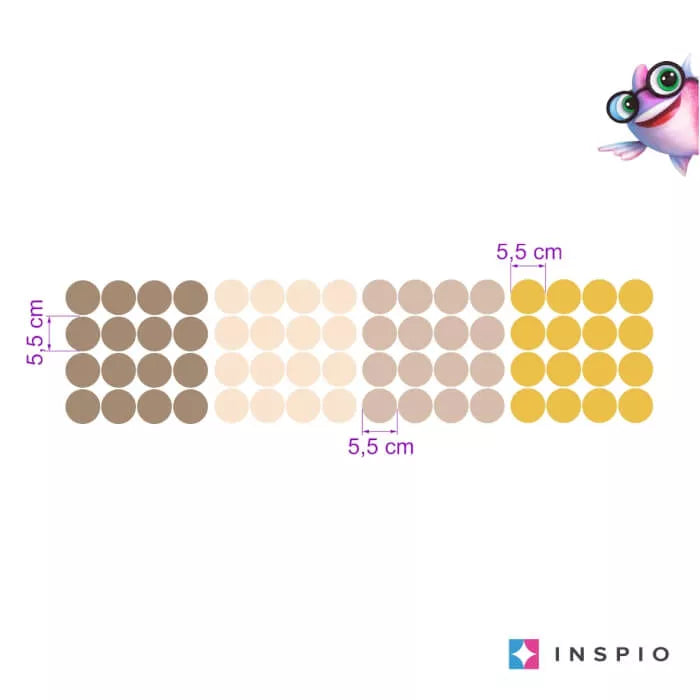 Kreminių atspalvių kamuoliai kambaryje - sienų lipdukai