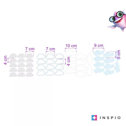 Kambarių lipdukai - mėlynos ir pilkos spalvos debesys