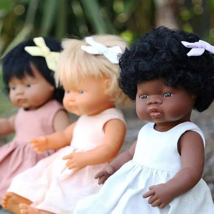 Miniland lėlė mergaitė (afroamerikieitė, 38 cm.)